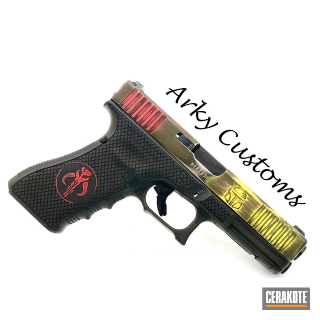 Cerakoted Mandalorian Themed Glock In H-144, H-167, H-236 And H-146