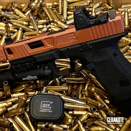 Powder Coating: Glock,S.H.O.T,Pistol,EDC Pistol,Gold H-122,USMC Red H-167,Burnt Bronze H-148,Glock 17,Pistol Slide