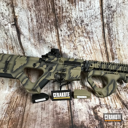 Powder Coating: Graphite Black H-146,S.H.O.T,Tactical Rifle,Before and After,AR-15,Coyote Tan H-235