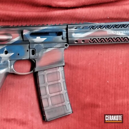 Powder Coating: Confederate Flag,Armor Black C-192,NRA Blue H-171,S.H.O.T,Shimmer Aluminum H-158,Tactical Rifle,Flag Theme,FIREHOUSE RED H-216