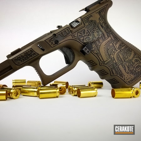 Powder Coating: Midnight Bronze H-294,Glock,Frame,S.H.O.T,Glock Frame,Laser Stippling