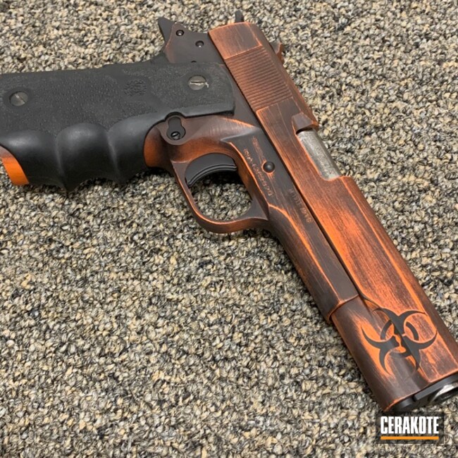 Cerakoted Covid19 Themed Rock Island 1911 Handgun