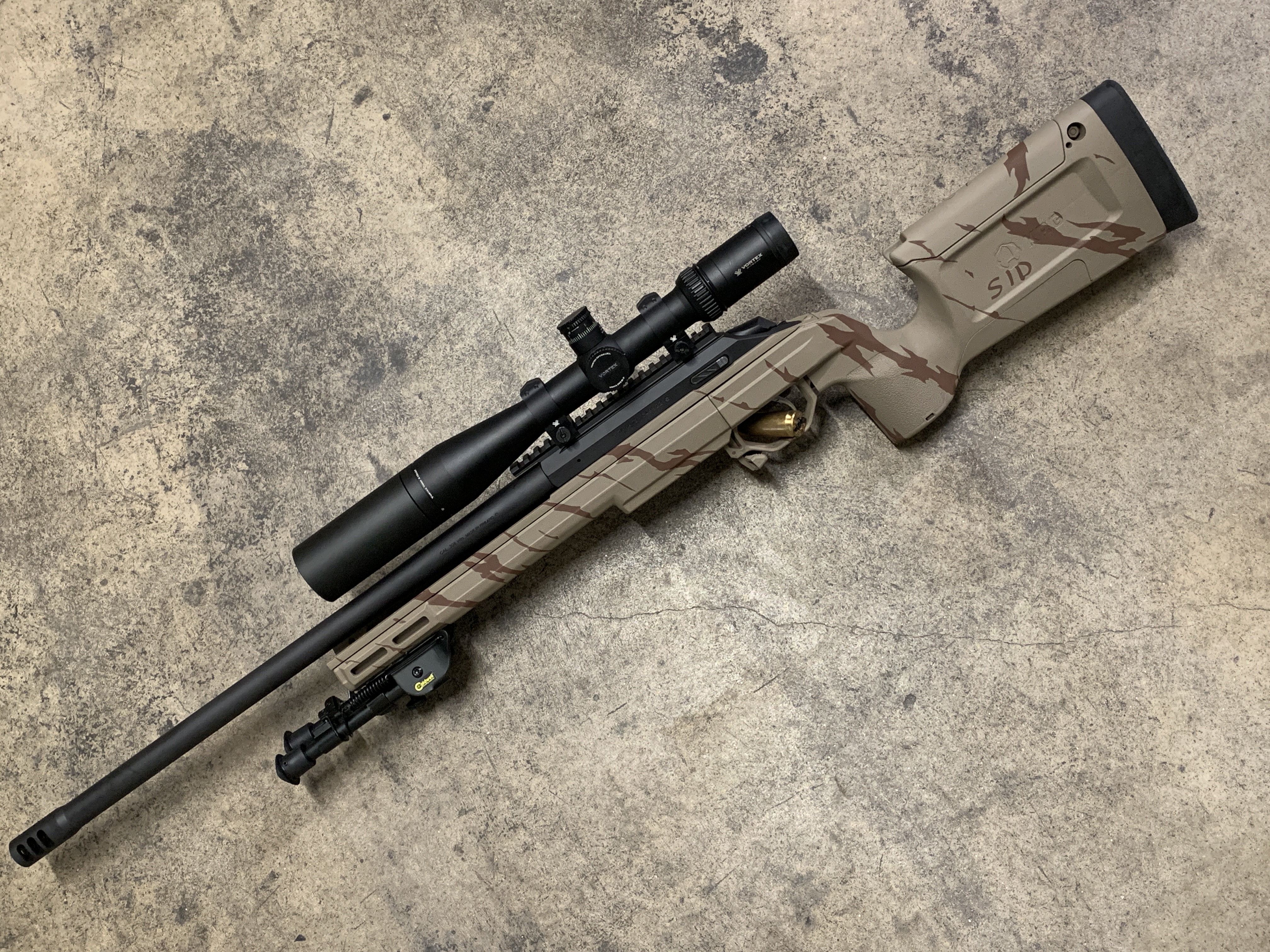 Tiger Stripe .308 Bolt Action Rifle finished in Armor Black, Multicam ...
