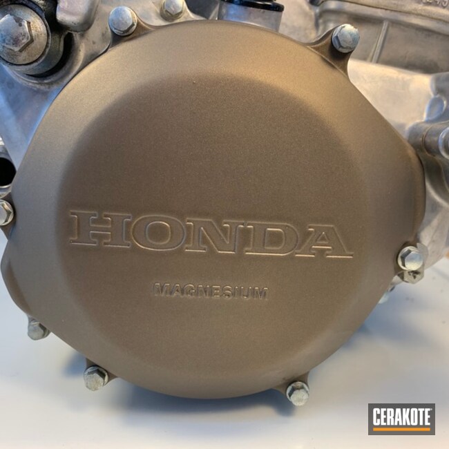 Cerakoted Bronze Honda Cr Motorcycle Engine Cover