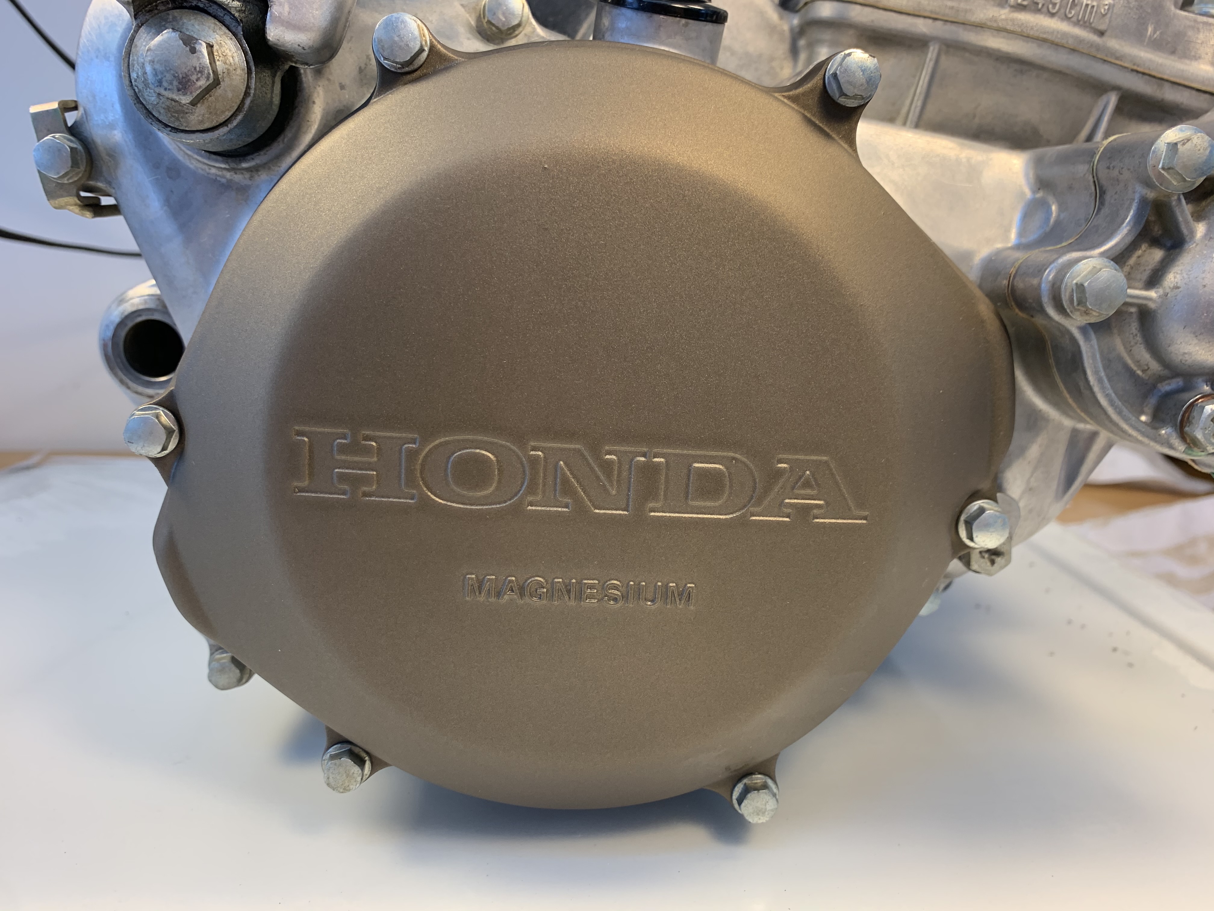Motorcycle Engine Casing Coating Honda CR Motorcycle Engine Cover with Burnt Bronze | Cerakote