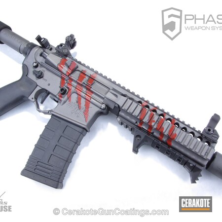 Powder Coating: Crimson H-221,Handguns,Armor Black H-190,Tactical Rifle,Tungsten H-237