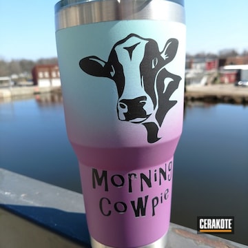 Cerakoted Cow Themed Tumbler In H-175 And H-197