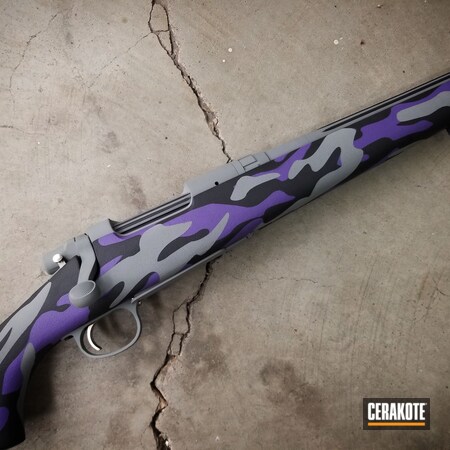 Powder Coating: Graphite Black H-146,1187,Wild Purple H-197,S.H.O.T,Remington 700,Bolt Action Rifle,Bull Shark Grey H-214