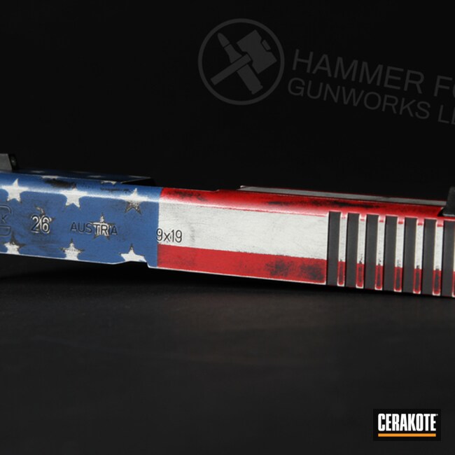 Cerakoted Glock 26 American Flag Slide In H-136, H-306 And H-127