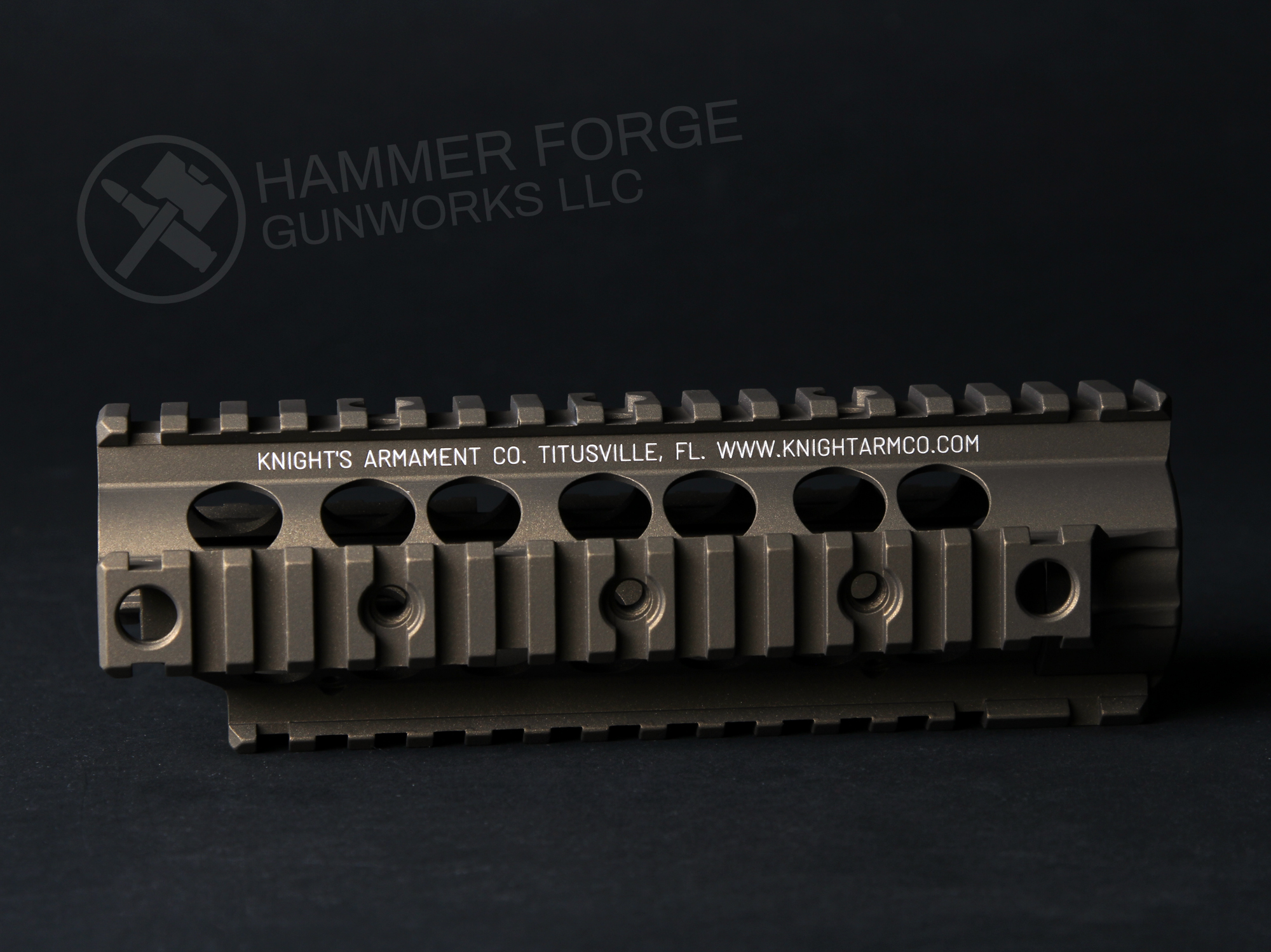 Knight's Armament Handguard coated in Burnt Bronze | Cerakote