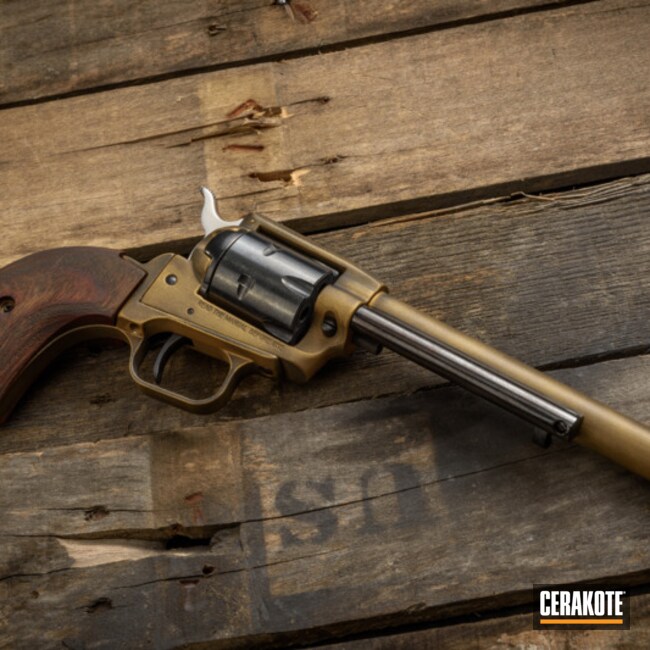 Cerakoted Rustic .22 Revolver In H-190 And H-122