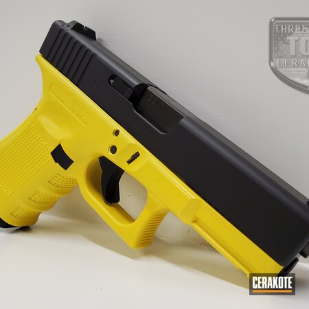 Powder Coating: 9mm,Glock,S.H.O.T,Pistol,Gen 4,Armor Black H-190,Electric Yellow H-166,Glock 19