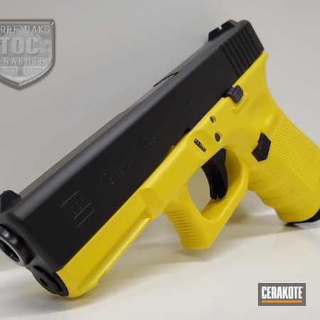Powder Coating: 9mm,Glock,S.H.O.T,Pistol,Gen 4,Armor Black H-190,Electric Yellow H-166,Glock 19