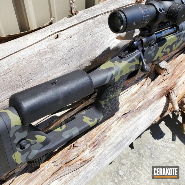 Cerakoted Multicam Savage Arms 110 Rifle In H-146, H-189 And H-210