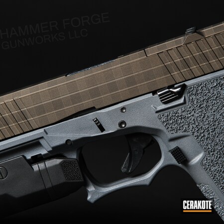 Powder Coating: Laser Engrave,9mm,Midnight Bronze H-294,Glock,S.H.O.T,Pistol,Plaid,Glock 19,Polymer80