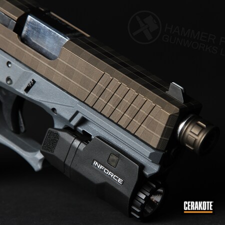 Powder Coating: Laser Engrave,9mm,Midnight Bronze H-294,Glock,S.H.O.T,Pistol,Plaid,Glock 19,Polymer80