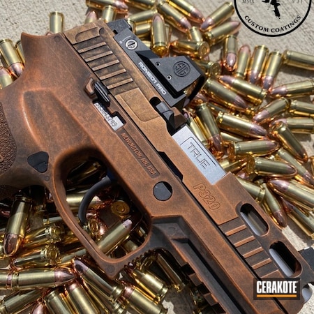 Powder Coating: 9mm,Graphite Black H-146,S.H.O.T,Sig Sauer P320,Pistol,TEQUILA SUNRISE H-309