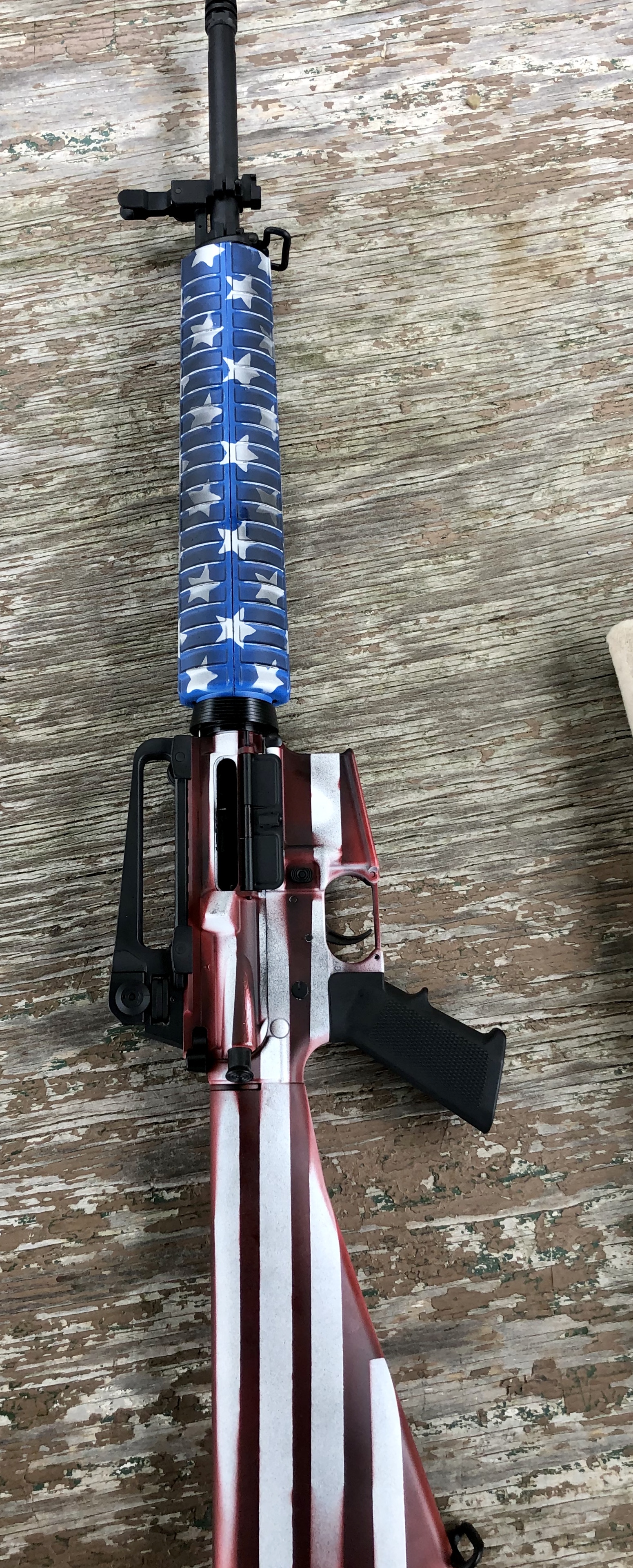 Colorful Rifle American Flag Themed Rifle with Crimson, Bright White, NRA Blue and ...
