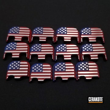 Cerakoted American Flag Glock Back Plates In H-171 And H-216