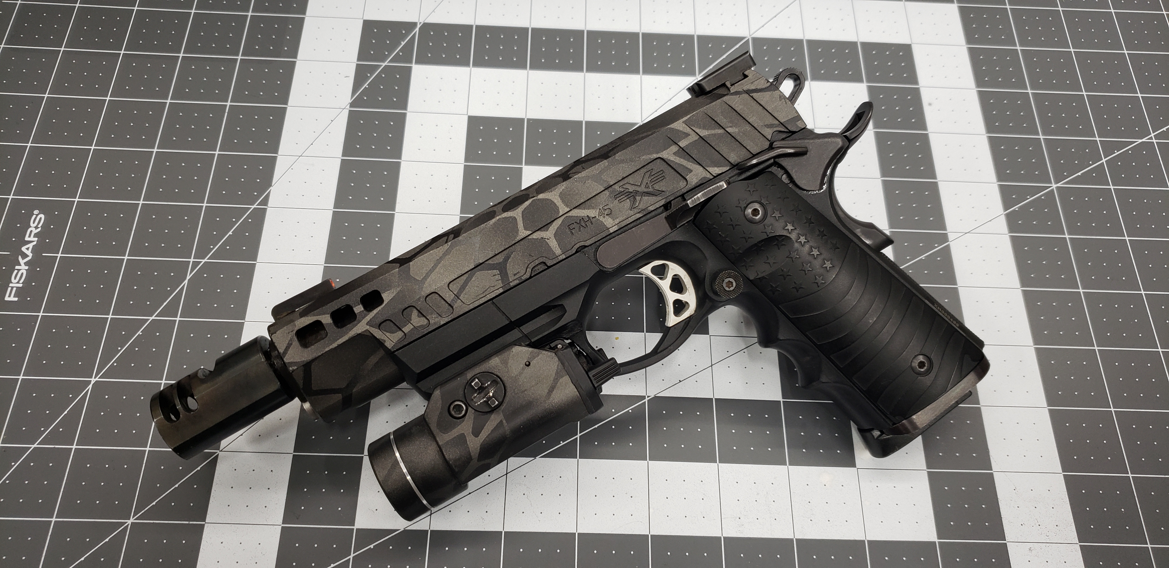 Custom ATI FXH Handgun with Graphite Black and Tungsten | Cerakote