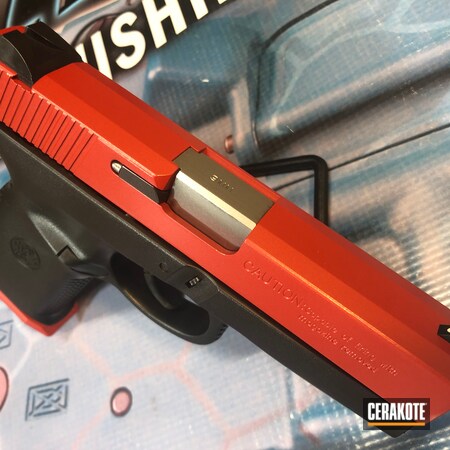 Powder Coating: 9mm,Smith & Wesson,Two Tone,S.H.O.T,HABANERO RED H-318,Pistol