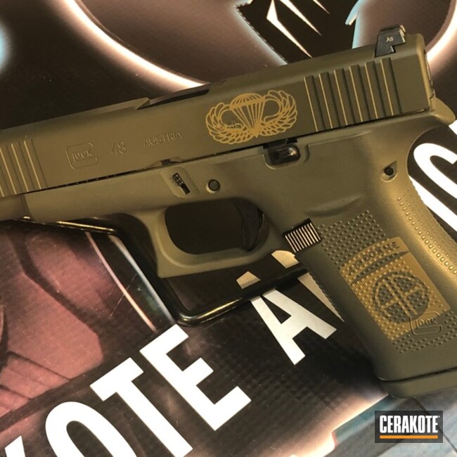 Cerakoted 82nd Airborne Themed Glock 48 In H-187 And H-236