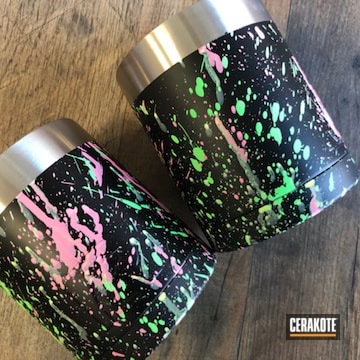 Cerakoted Tumblers With A Splatter Effect