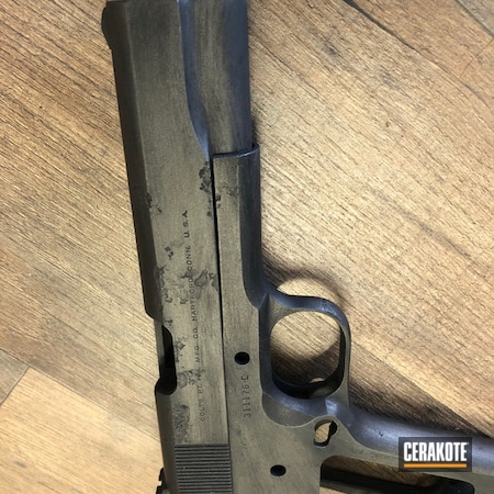 Powder Coating: Graphite Black H-146,1911,S.H.O.T,Pistol,Refinished,Tungsten H-237,Colt,45 ACP