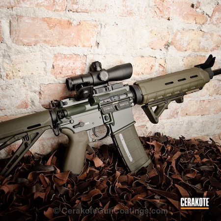 Powder Coating: DPMS Panther Arms,McMillan Olive H-202,Micro Slick Dry Film Coating,MAGPUL® O.D. GREEN H-232,Tactical Rifle,MICRO SLICK DRY FILM LUBRICANT COATING (AIR CURE) C-110