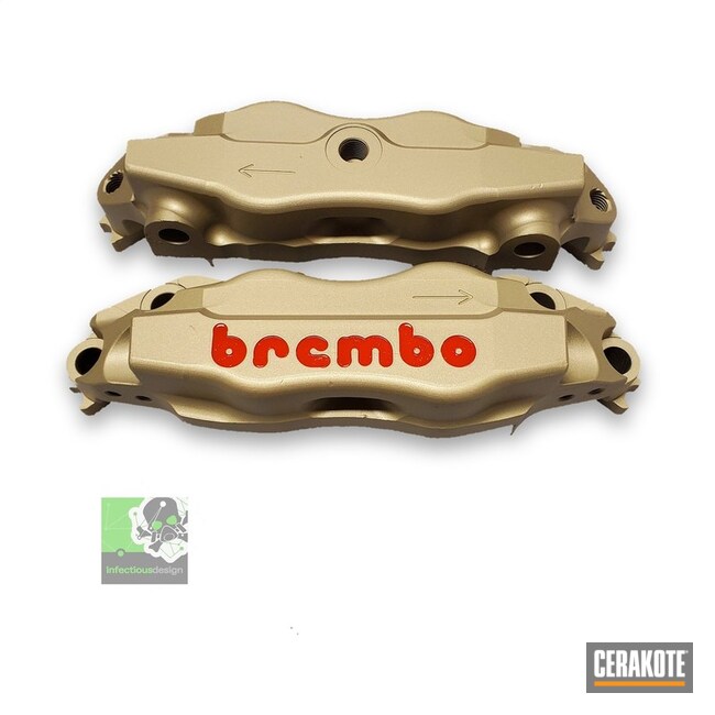 Cerakoted Brembo Brake Calipers In C-7800 And C-series