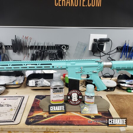 Powder Coating: Satin Aluminum H-151,S.H.O.T,Palmetto State Armory,Guns for Girls,Tactical Rifle,Robin's Egg Blue H-175,AR-15