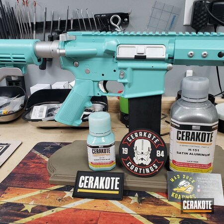 Powder Coating: Satin Aluminum H-151,S.H.O.T,Palmetto State Armory,Guns for Girls,Tactical Rifle,Robin's Egg Blue H-175,AR-15