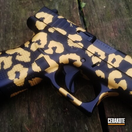 Powder Coating: 9mm,Leopard Print,Graphite Black H-146,Glock,S.H.O.T,Pistol,Gold H-122