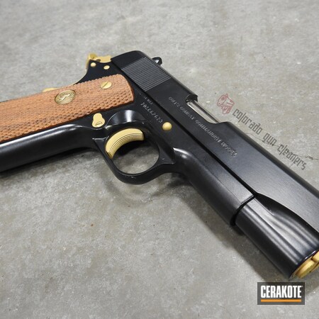 Powder Coating: 1911,S.H.O.T,Pistol,Midnight E-110,Gold H-122,45 ACP