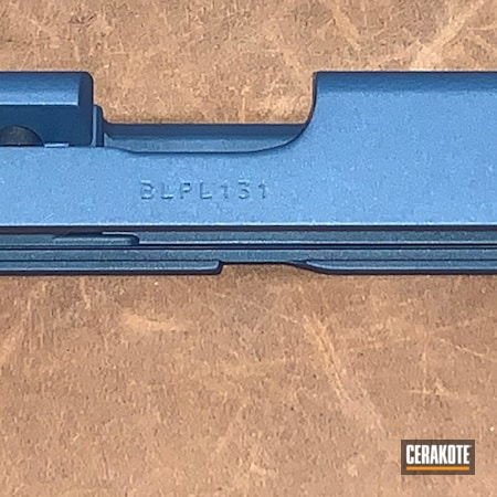 Powder Coating: Slide,9mm,Glock,S.H.O.T,Pistol,Blue Titanium H-185,Glock 43X