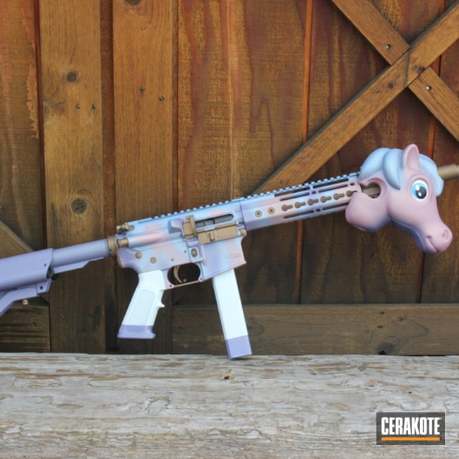 Cerakoted Unicorn Themed Ar Pistol