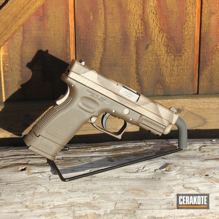 Powder Coating: M17 COYOTE TAN E-170,Springfield XD-9,S.H.O.T,Pistol,Springfield XD,Springfield Armory,9mm Luger,Plum Brown H-298