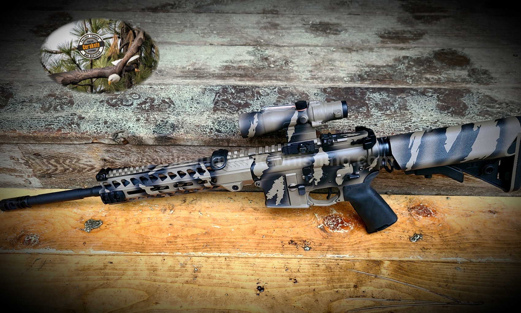 Aero Precision Tiger Stripe Camo done in Graphite Black and Magpul ...
