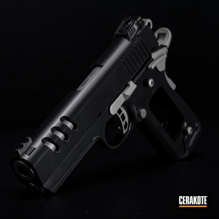 Powder Coating: Firearm,Two Tone,BLACKOUT E-100,S.H.O.T,Pistol,Satin Mag H-147,Rock Island Armory,2011,45 ACP