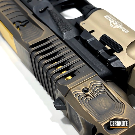 Powder Coating: 9mm,Firearm,Graphite Black H-146,Glock,S.H.O.T,Pistol,Glock 19,Oil Rubbed Bronze,Burnt Bronze H-148