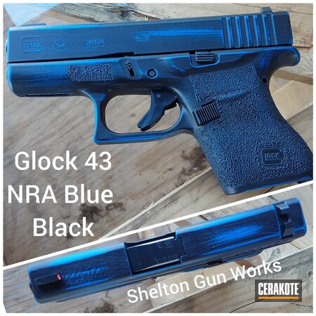 Powder Coating: Glock 43,Glock,Distressed,NRA Blue H-171,S.H.O.T,Pistol,Armor Black H-190