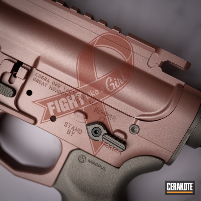 Cerakoted Breast Cancer Awareness Rifle In H-170 And H-327