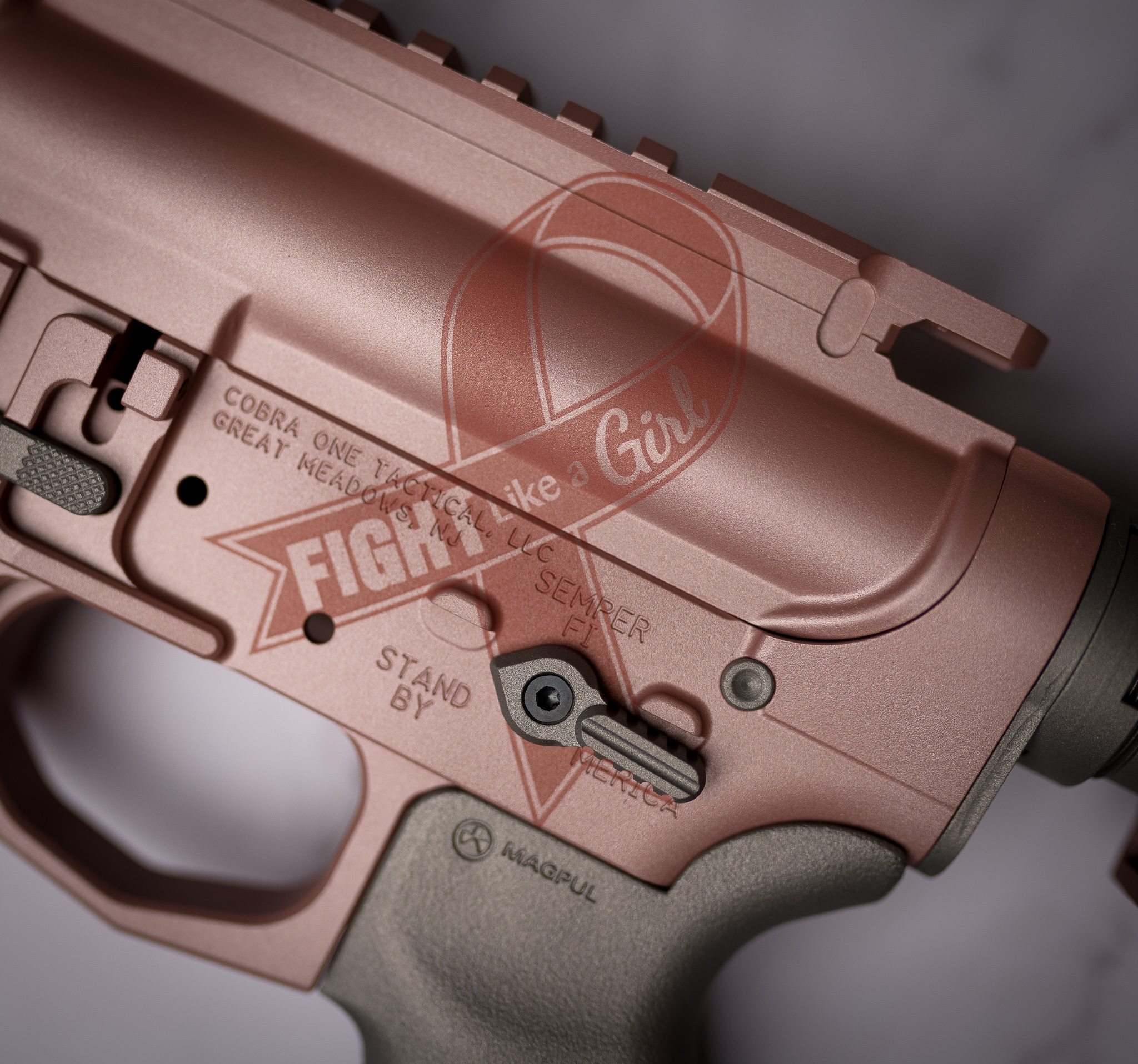Rose Gold Rifle Breast Cancer Awareness Rifle finished with Rose Gold and Titanium ...