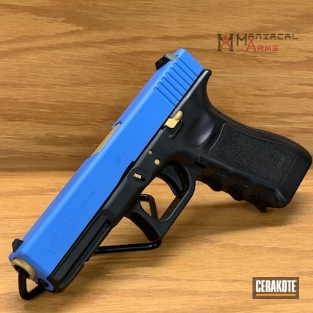 Powder Coating: Glock,Custom Blue,Thin Blue Line,S.H.O.T,Pistol,Gold H-122,.40 cal,NOPD,Glock 22