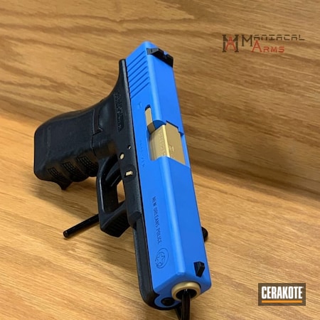 Powder Coating: Glock,Custom Blue,Thin Blue Line,S.H.O.T,Pistol,Gold H-122,.40 cal,NOPD,Glock 22