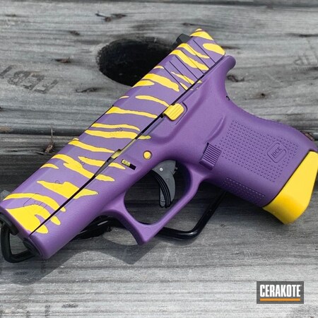 Powder Coating: Glock 43,9mm,LSU,Glock,Corvette Yellow H-144,Tiger Stripes,S.H.O.T,Pistol,Bright Purple H-217