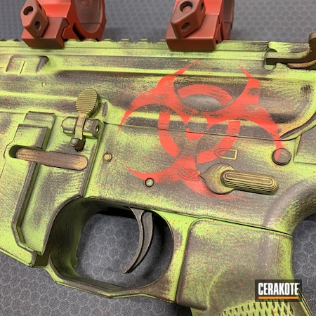 Powder Coating: Graphite Black H-146,5.56,Zombie Green H-168,S.H.O.T,5.55,.223,80%,RUBY RED H-306,Tactical Rifle,AR-15,AR 5.56