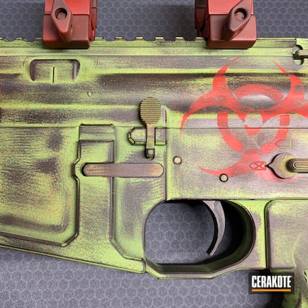 Powder Coating: Graphite Black H-146,5.56,Zombie Green H-168,S.H.O.T,5.55,.223,80%,RUBY RED H-306,Tactical Rifle,AR-15,AR 5.56