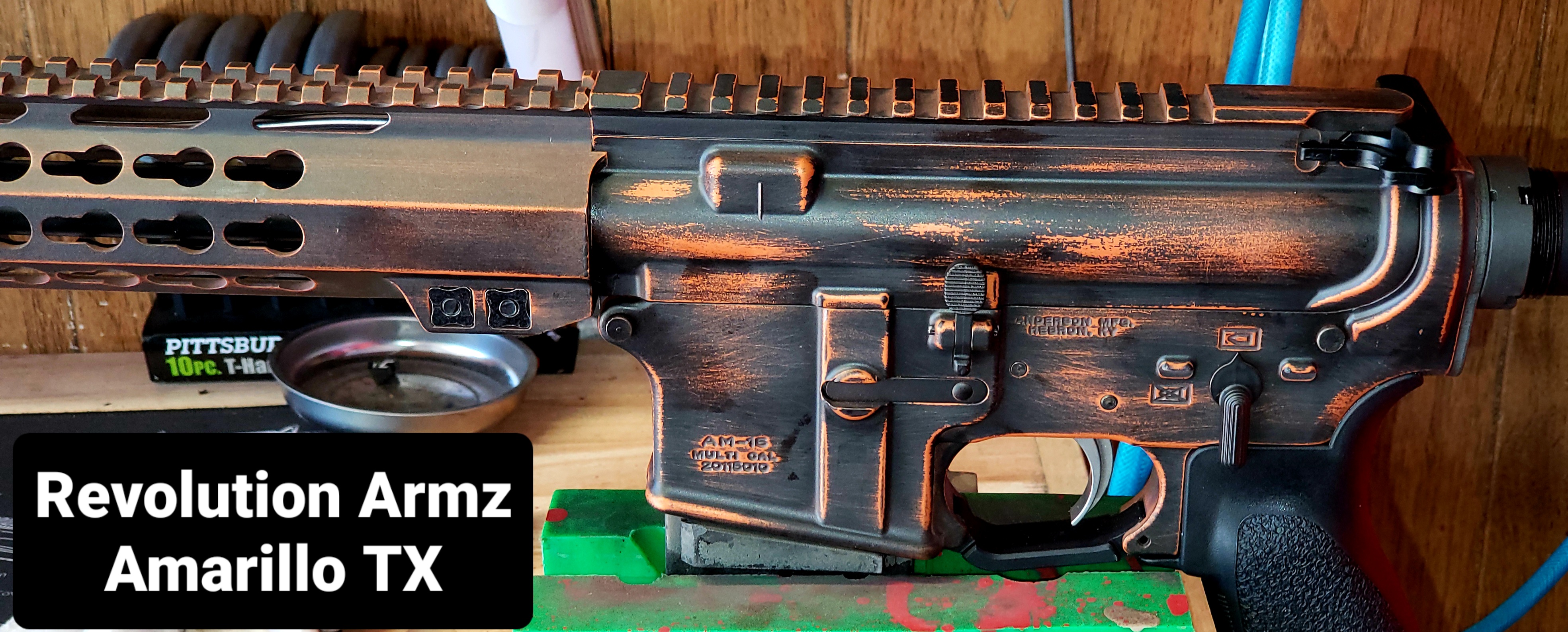 Distressed Rifles Heavy Distressed AM-15 Rifle finished with Copper Suede and Graphite ...