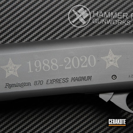 Powder Coating: Laser Engrave,Shotgun,S.H.O.T,Pump-action Shotgun,Remington 870,Remington,Sniper Grey H-234,Police